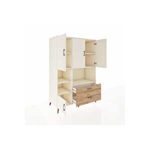 Kronos Dolap 7 Raflı 2 Çekmeceli 5 Kapaklı 132x59x195 Aytaşı-aytaşı/çam