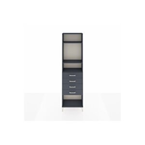 Arges Dolap 3 Raflı 4 Çekmeceli 60x30x221 Antrasit-antrasit