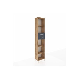 Arges Dolap 4 Raflı 2 Çekmeceli 44x30x221 Çam-antrasit