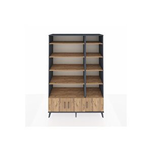 Hyperion Gardrop 10 Raflı 3 Kapaklı 132x44x195 Antrasit-çam