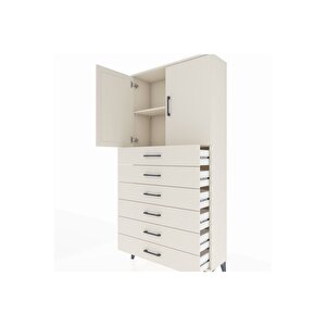 Arges Dolap 2 Raflı 6 Çekmeceli 2 Kapaklı 88x30x182 Aytaşı-aytaşı