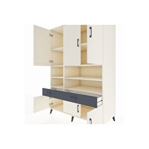 Kronos Dolap 8 Raflı 2 Çekmeceli 6 Kapaklı 132x59x195 Aytaşı-aytaşı/antrasit