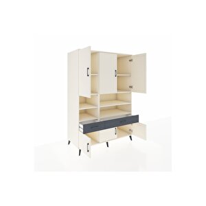 Kronos Dolap 8 Raflı 2 Çekmeceli 6 Kapaklı 132x59x195 Aytaşı-aytaşı/antrasit