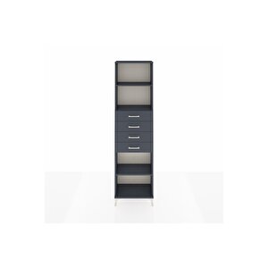 Arges Dolap 3 Raflı 4 Çekmeceli 60x30x221 Antrasit-antrasit