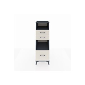 Kronos Dolap 2 Raflı 3 Çekmeceli 44x59x134 Antrasit-aytaşı