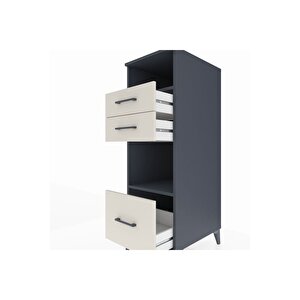 Kronos Dolap 2 Raflı 3 Çekmeceli 44x59x134 Antrasit-aytaşı