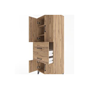 Hyperion Dolap 3 Raflı 2 Çekmeceli 4 Kapaklı 60x44x163 Çam-çam
