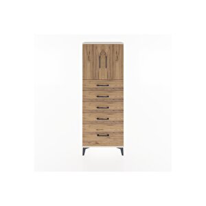 Arges Dolap 2 Raflı 5 Çekmeceli 2 Kapaklı 60x30x163 Aytaşı-çam