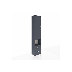 Arges Dolap 3 Raflı 2 Çekmeceli Tek Askılı 44x30x221 Antrasit-antrasit