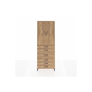 Arges Dolap 4 Raflı 4 Çekmeceli 2 Kapaklı 88x30x243 Çam-çam