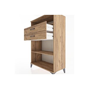 Hyperion Dolap 2 Raflı 2 Çekmeceli 88x44x134 Çam-çam