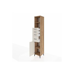 Hyperion Dolap 3 Raflı 4 Çekmeceli Tek Kapaklı 44x44x243 Çam-aytaşı