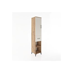 Hyperion Dolap 4 Raflı Tek Çekmeceli Tek Kapaklı 44x44x221 Çam-aytaşı