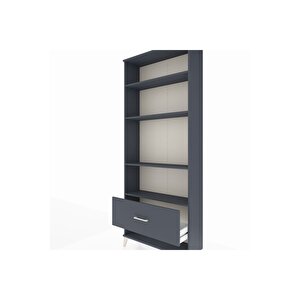 Arges Dolap 4 Raflı Tek Çekmeceli 88x30x221 Antrasit-antrasit