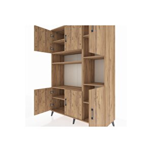 Hyperion Gardrop 9 Raflı 6 Kapaklı 132x44x195 Çam-çam