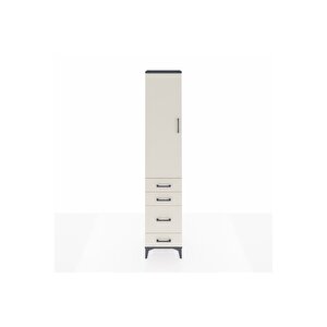 Arges Dolap 3 Raflı 4 Çekmeceli Tek Kapaklı 44x30x221 Antrasit-aytaşı