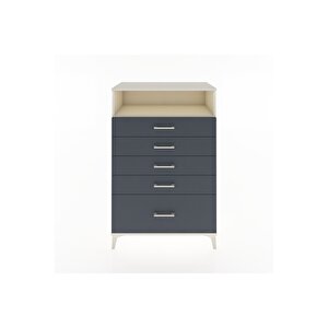 Hyperion Dolap Tek Raflı 5 Çekmeceli 88x44x134 Aytaşı-antrasit