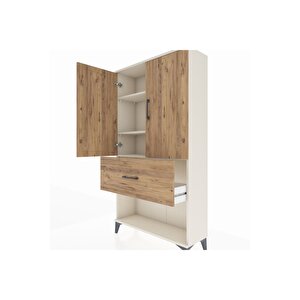 Arges Dolap 3 Raflı Tek Çekmeceli 2 Kapaklı 88x30x163 Aytaşı-çam