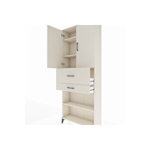 Arges Dolap 4 Raflı 2 Çekmeceli 2 Kapaklı 88x30x221 Aytaşı-aytaşı