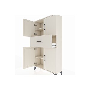 Arges Dolap 3 Raflı Tek Çekmeceli 4 Kapaklı 88x30x163 Aytaşı-aytaşı