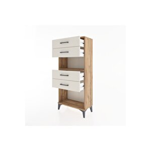 Hyperion Dolap Tek Raflı 4 Çekmeceli 60x44x134 Çam-aytaşı