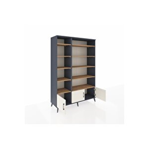 Hyperion Dolap 10 Raflı 3 Kapaklı 132x44x195 Antrasit-aytaşı/çam