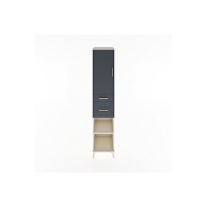 Hyperion Dolap 4 Raflı 2 Çekmeceli Tek Kapaklı 44x44x221 Aytaşı-antrasit