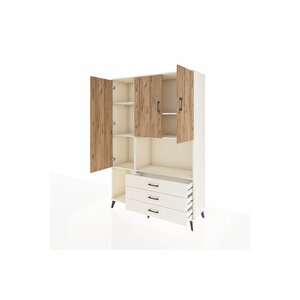 Hyperion Dolap 6 Raflı 3 Çekmeceli 3 Kapaklı 132x44x195 Aytaşı-çam/aytaşı