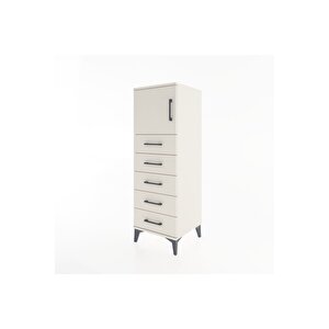 Hyperion Dolap Tek Raflı 5 Çekmeceli Tek Kapaklı 44x44x134 Aytaşı-aytaşı