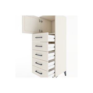 Hyperion Dolap Tek Raflı 5 Çekmeceli Tek Kapaklı 44x44x134 Aytaşı-aytaşı