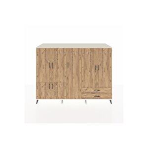 Kronos Dolap 12 Raflı 2 Çekmeceli 7 Kapaklı 220x59x163 Aytaşı-çam