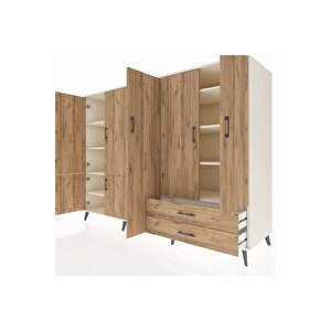 Kronos Dolap 12 Raflı 2 Çekmeceli 7 Kapaklı 220x59x163 Aytaşı-çam