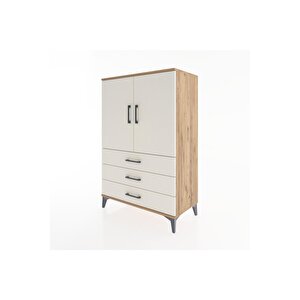 Hyperion Dolap 2 Raflı 3 Çekmeceli 2 Kapaklı 88x44x134 Çam-aytaşı