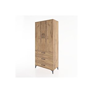 Hyperion Dolap 2 Raflı 3 Çekmeceli Tek Askılı 88x44x195 Çam-çam