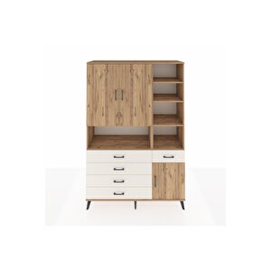 Hyperion Dolap 8 Raflı 5 Çekmeceli 3 Kapaklı 132x44x195 Çam-çam/aytaşı