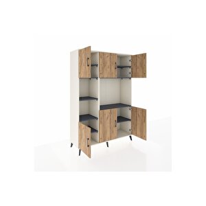 Hyperion Dolap 9 Raflı 6 Kapaklı 132x44x195 Aytaşı-çam/antrasit