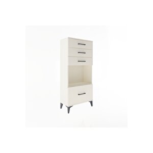 Arges Dolap Tek Raflı 4 Çekmeceli 60x30x134 Aytaşı-aytaşı