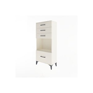 Arges Dolap Tek Raflı 4 Çekmeceli 60x30x134 Aytaşı-aytaşı