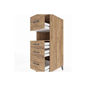 Kronos Dolap Tek Raflı 4 Çekmeceli 44x59x134 Çam-çam