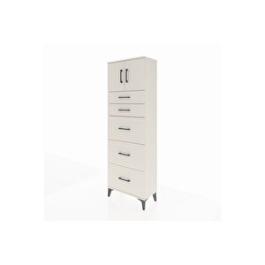 Arges Dolap Tek Raflı 5 Çekmeceli 2 Kapaklı 60x30x182 Aytaşı-aytaşı