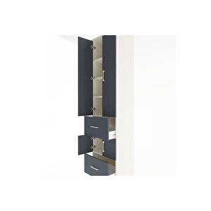 Hyperion Dolap 5 Raflı 2 Çekmeceli 4 Kapaklı 60x44x243 Aytaşı-antrasit