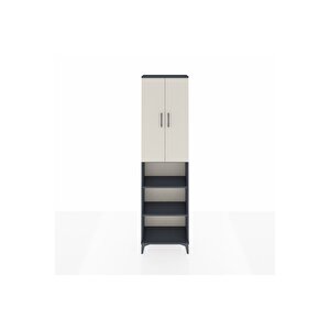 Arges Dolap 3 Raflı 2 Kapaklı Tek Askılı 60x30x221 Antrasit-aytaşı