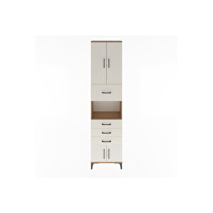 Arges Dolap 3 Raflı 4 Çekmeceli 4 Kapaklı 60x30x243 Çam-aytaşı