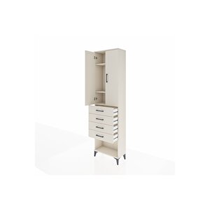 Arges Dolap 3 Raflı 4 Çekmeceli 2 Kapaklı 60x30x221 Aytaşı-aytaşı