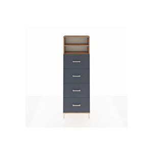 Arges Dolap 2 Raflı 4 Çekmeceli 60x30x182 Çam-antrasit