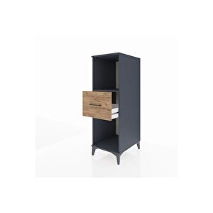 Kronos Dolap Tek Raflı Tek Çekmeceli 44x59x134 Antrasit-çam