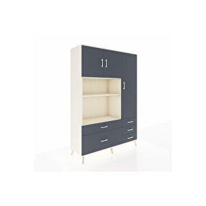 Hyperion Gardrop 7 Raflı 5 Çekmeceli 3 Kapaklı 132x44x195 Aytaşı-antrasit