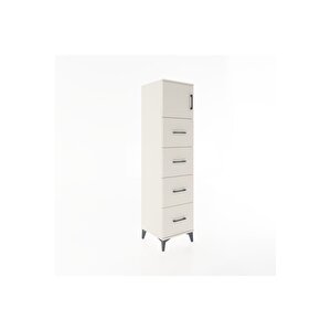 Hyperion Dolap Tek Raflı 4 Çekmeceli Tek Kapaklı 44x44x182 Aytaşı-aytaşı