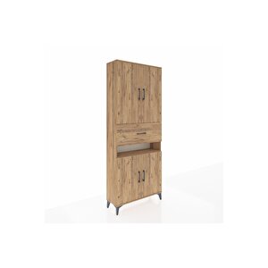 Arges Dolap 5 Raflı Tek Çekmeceli 4 Kapaklı 88x30x221 Çam-çam