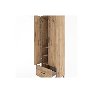 Hyperion Dolap 3 Raflı Tek Çekmeceli Tek Askılı 60x44x195 Çam-çam
